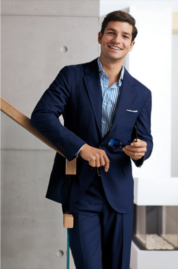 A Rich Dark Navy Suit will help you in building a professional wardrobe with Harry Rosen