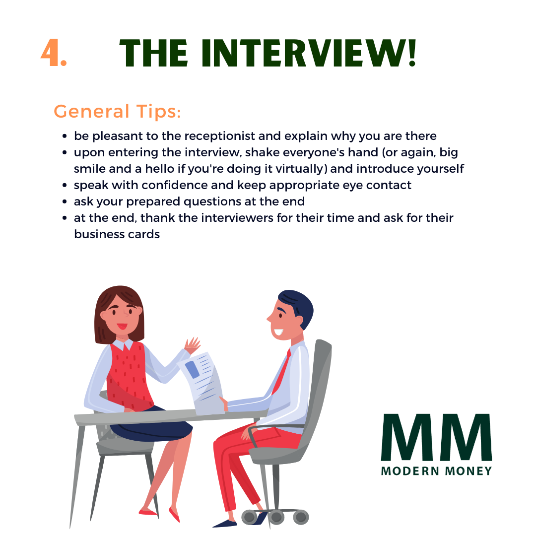 How to excel in an interview: be confident, be nice, be gracious.